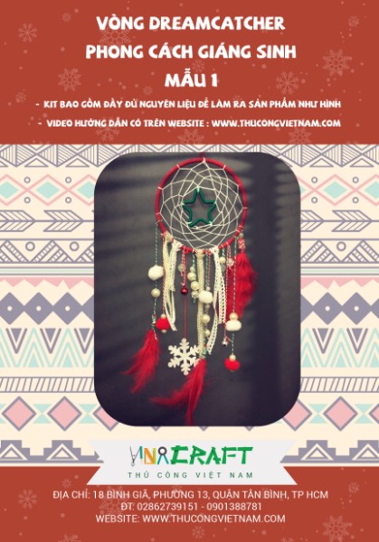 Kit vòng dreamcatcher phong cách giáng sinh mẫu 1
